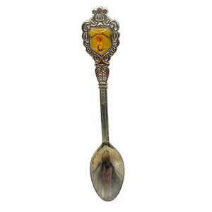 Vintage South Of The Border Souvenir Spoon With Decorative Handle & Shield Desig